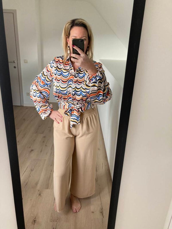 Beige broek met riem