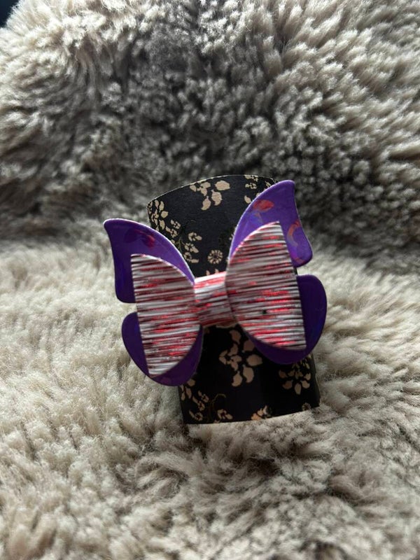 Metallic Vlinder op elastiek