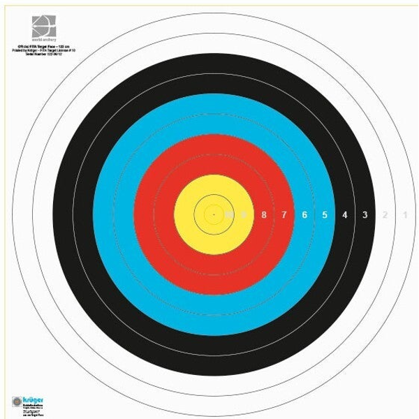 Zielscheibenauflage  World Archery 120 cm mit Nylonfasern.
