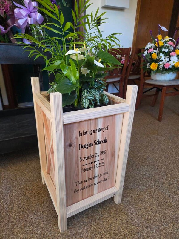 Tall cedar planter Raffle