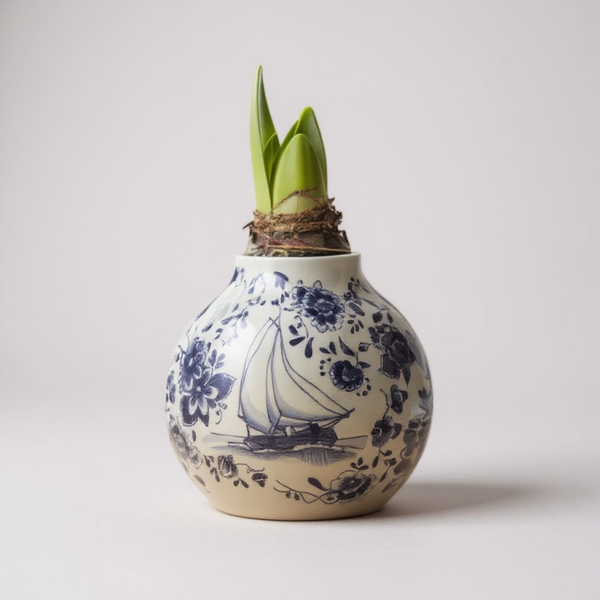 Amaryllisbol wax Delfts Blauw