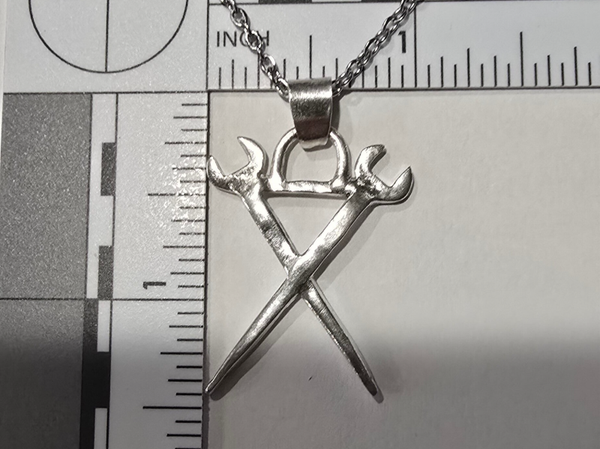 Crossed Spud Wrench Pendant