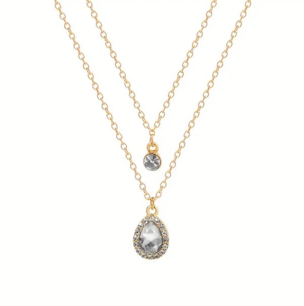 Dubbele Gouden Kristallen Ketting