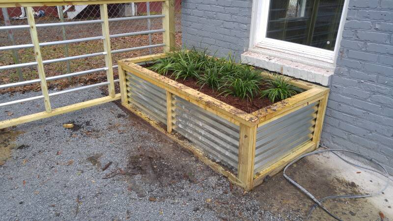 fence and planters