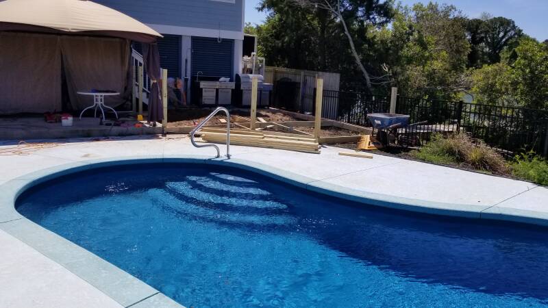 in progress pool deck