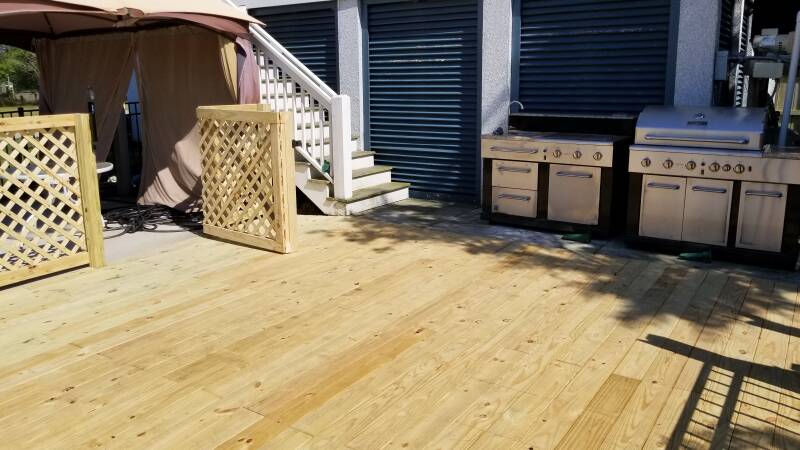 pool deck with gate