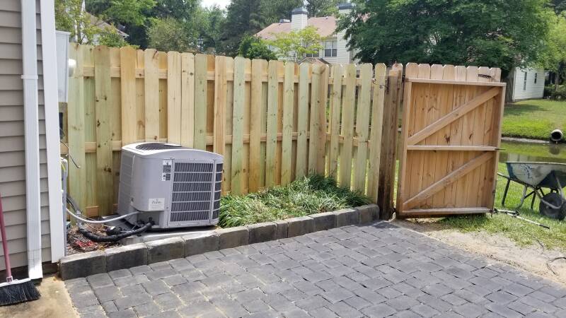 privacy fence with double gate