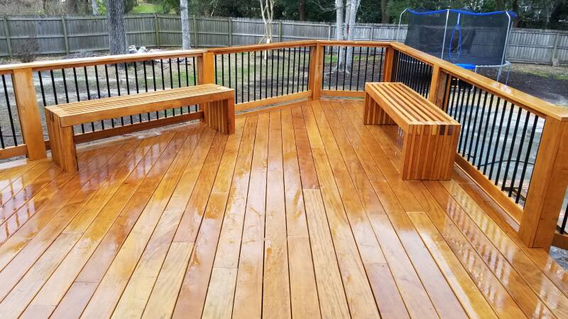 garapa deck with matching custom furniture