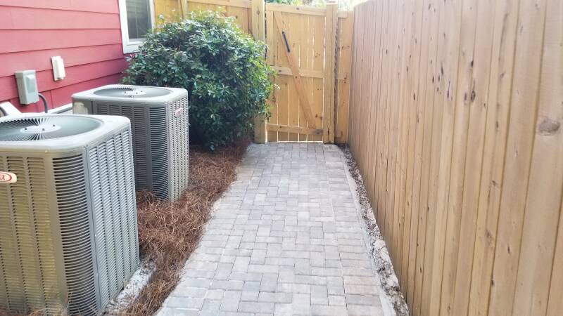 fence and paver patio