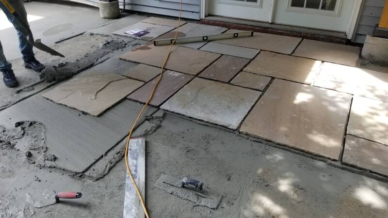 natural stone overlay on concrete
