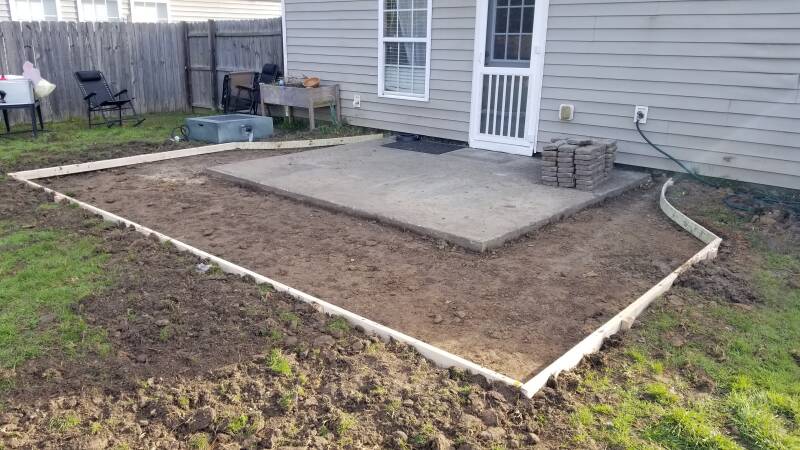 concrete patio extension