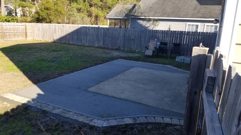 concrete patio extension - midway