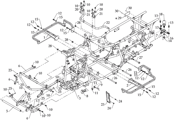 Support marche-pied droit