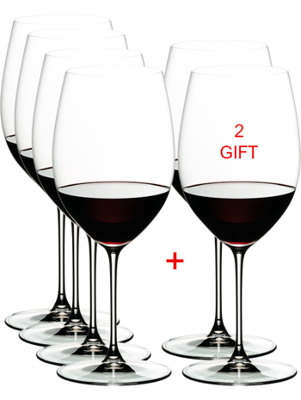 Riedel Veritas Pay 4 Get 6 Cabernet/Merlot Value Set 5449/0-22 , 1 stk = 6 glas