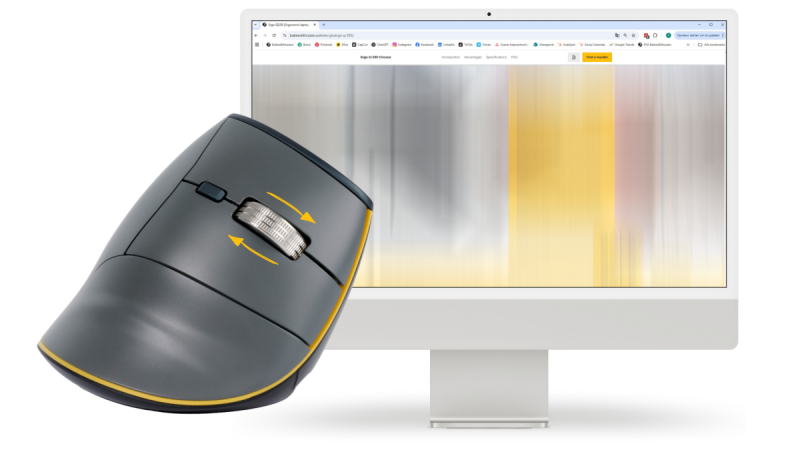 alt="Souris ergonomique Fastforward Bakker Elkhuizen - proposé par M3D Ergonomie"