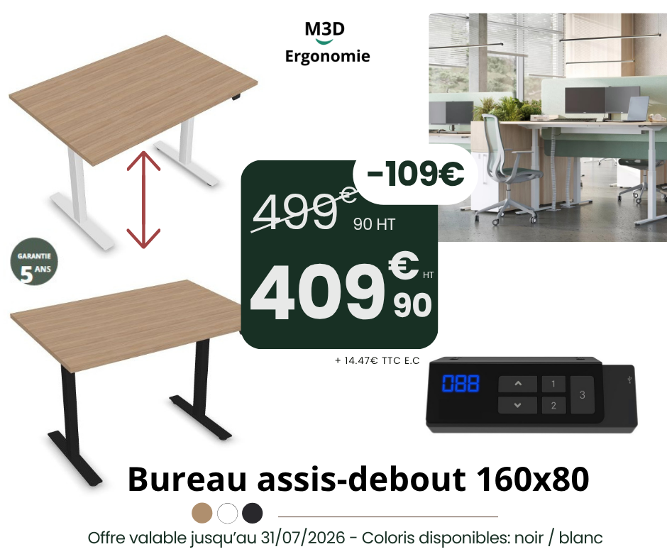 Bureau assis-debout Ergotek - M3D Ergonomie