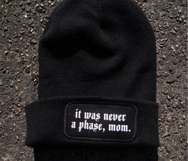 "never a phase" Beanie schwarz