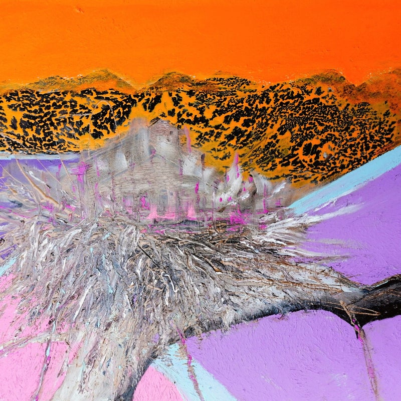 sur le nid huile et peinture industriele sur lin 54x65cm 2021