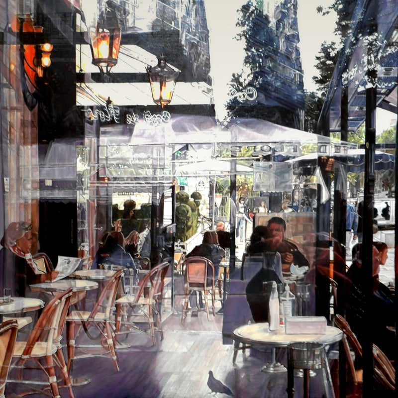 nos pepites parisinnes saint-germain-des-pres huile sur lin 60x60 cm 2020