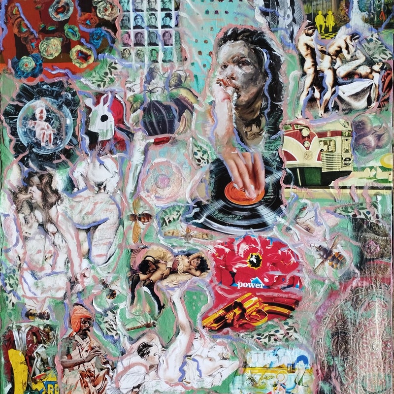 A Kind of Dada XLI collage + oil on linen 65x54cm 2023