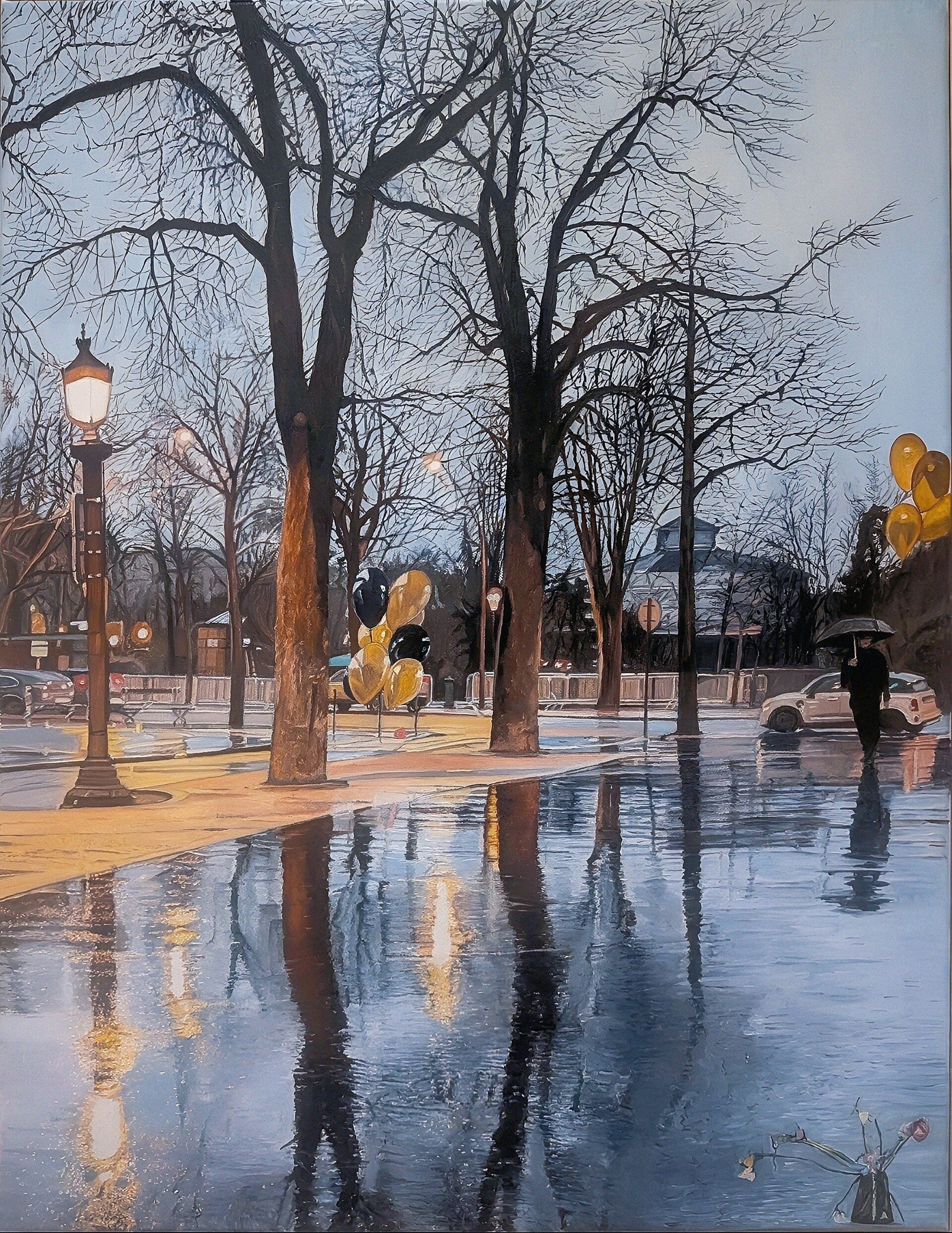 Bare at Dusk in Paris, oil on linen, 65x50 cm, 2026