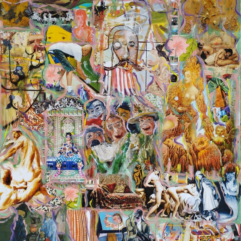A Kind of Dada XLVIII collage +oil on cardboard 80x60cm 2023