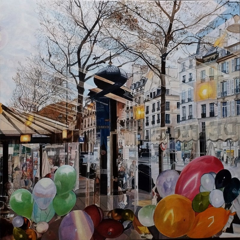 Flore, Saint - germain, oil on linen 60x60 cm 2023