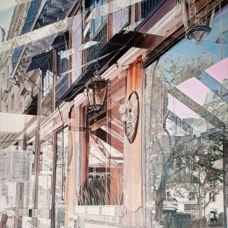 les deux magots huile sur lin 80x60 cm 2021