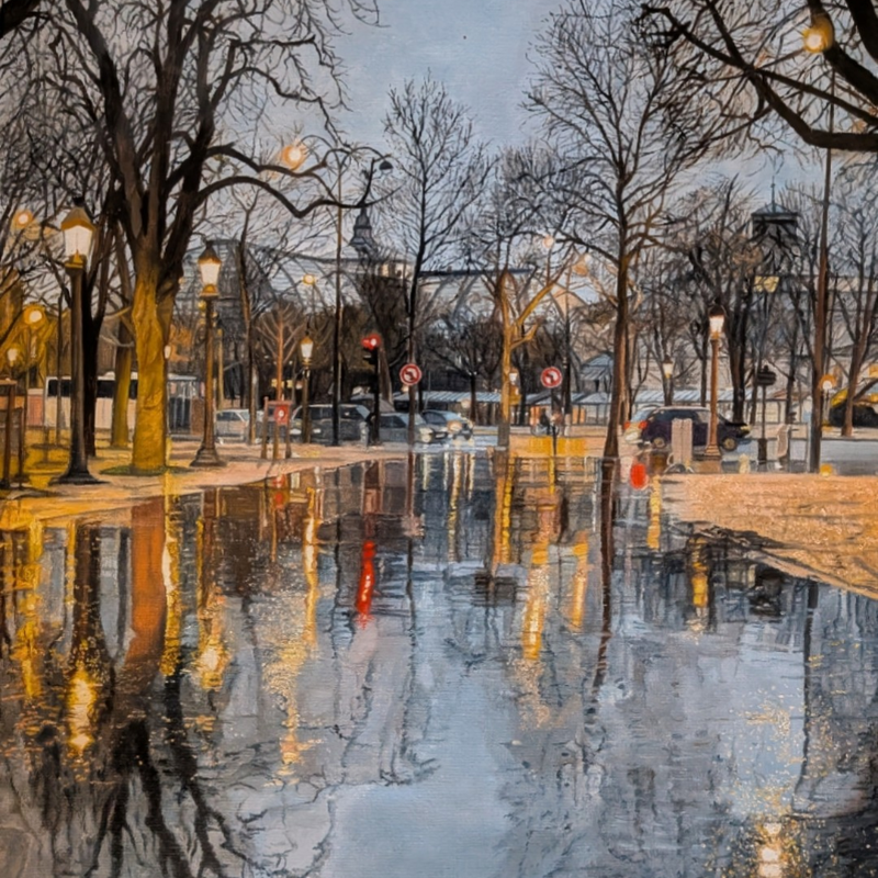 L'Heure Blue Parisienne, oil on linen 61x48 cm 2025