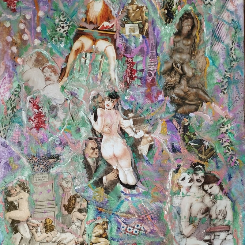 A Kind of Dada XL collage+oil on linen 61x50cm  2023