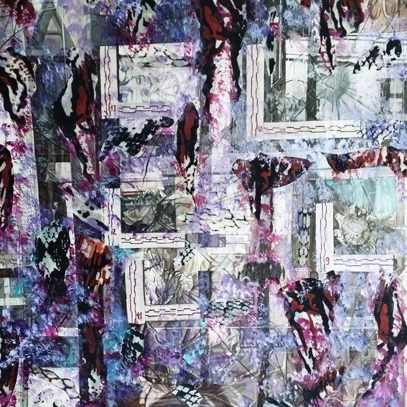 The Day after, mixed media on linen, 1x46cm, 2022