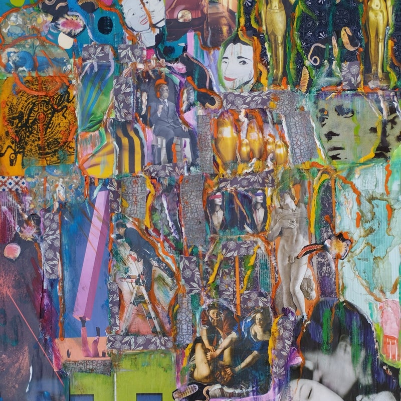 a kind of dada VI mixed media on carton 78x58 cm2022
