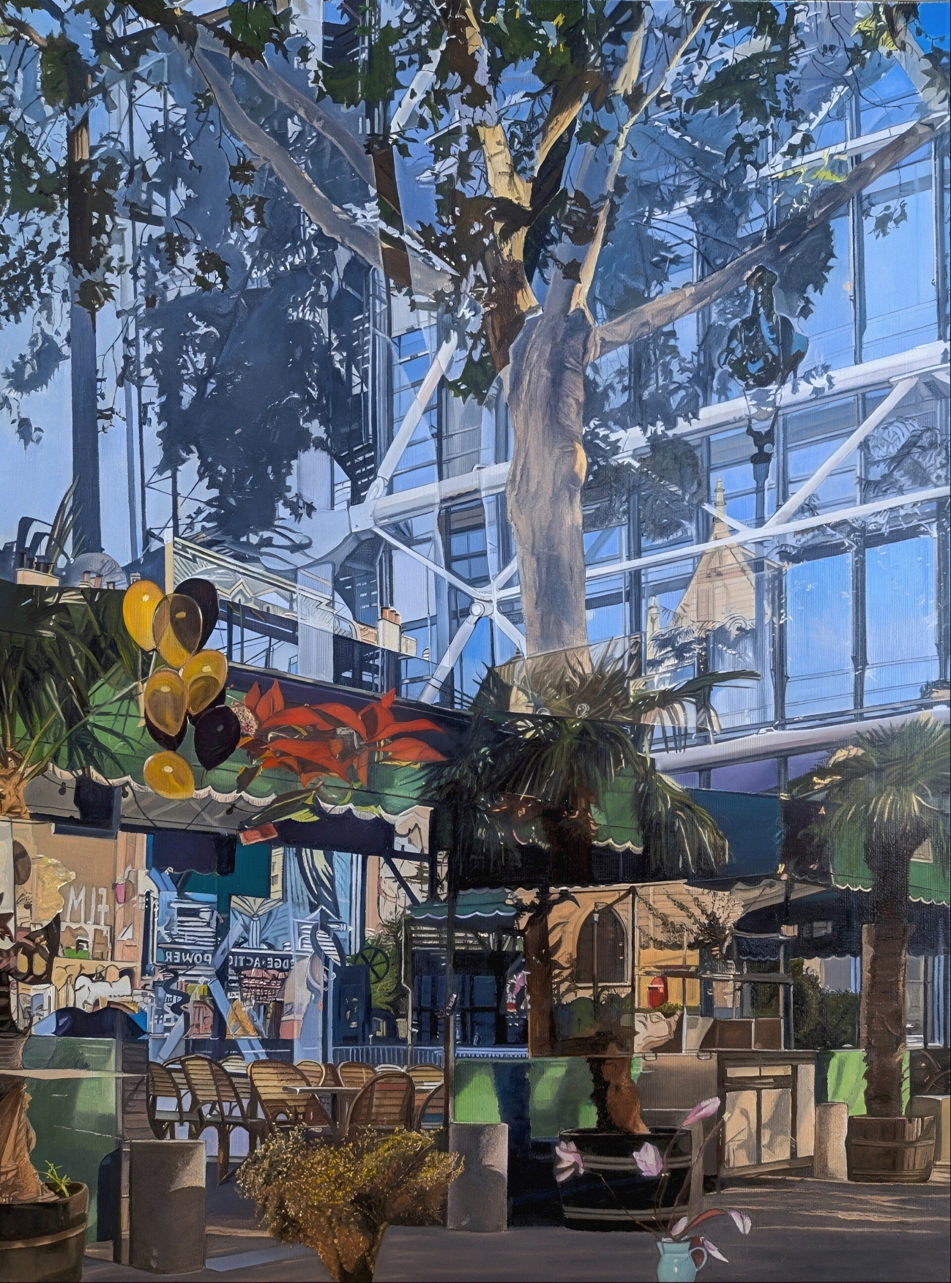 Uncertain Un-Reality of Beaubourg, oilon linen, 80x60cm, 2026
