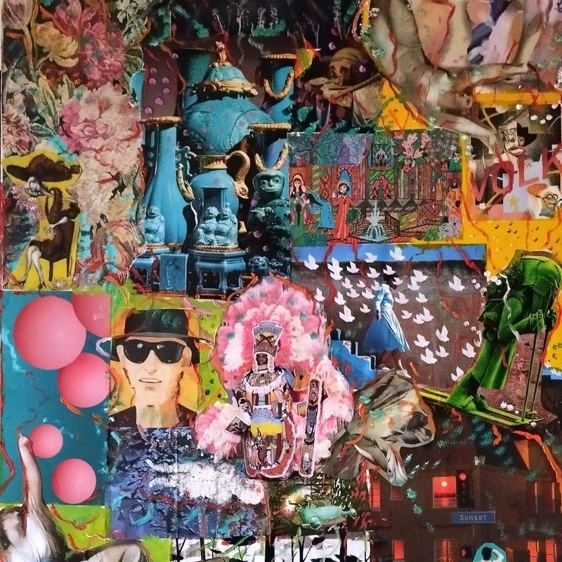 A Kind of Dada XIX collage and oil painting 60x50cm 2022.