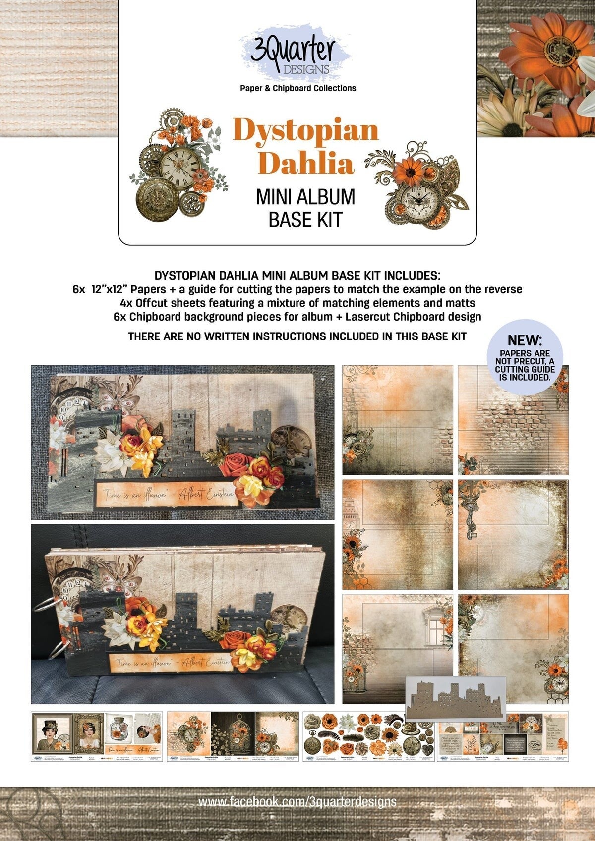 3Quarter Designs Dystopian Dahlia Mini Album Base Kit