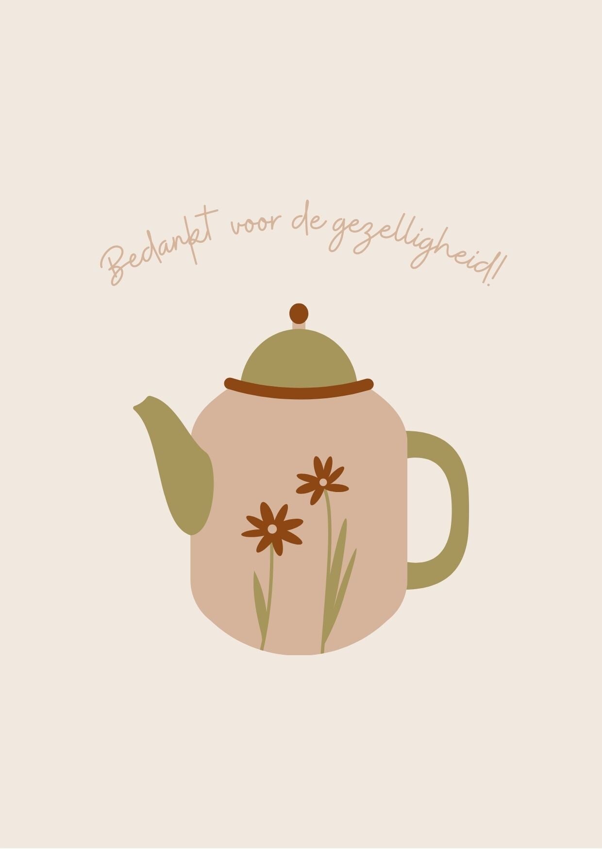 Kaart - bedankt voor de gezelligheid theepot