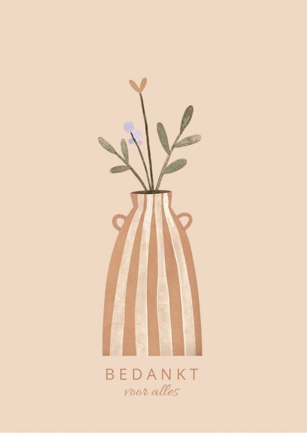Kaart - bedankt voor alles vaas bloemen