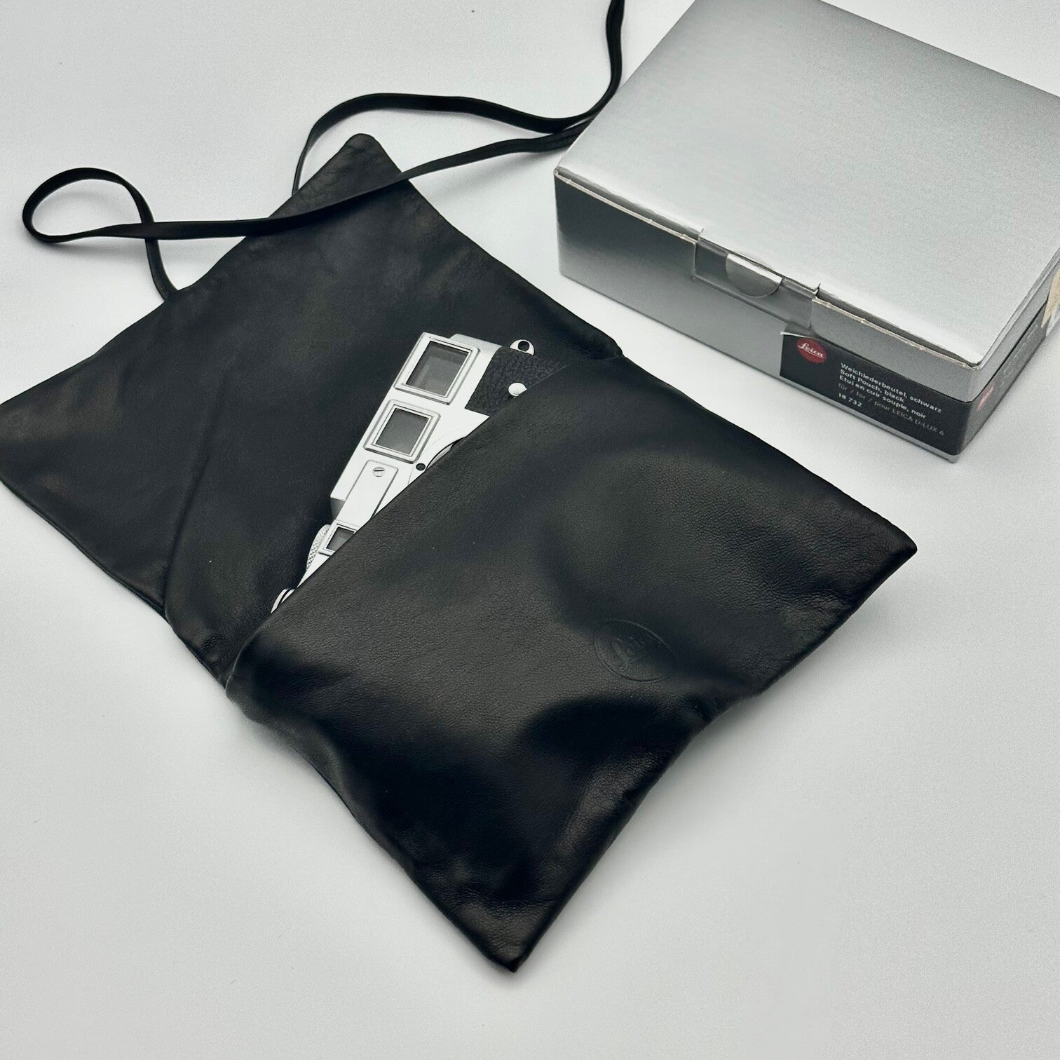 Zachte lederen tas, zwart 18732