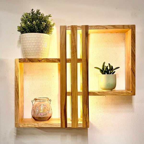 Wandregal aus Esche – handgefertigtes Regal aus Massivholz