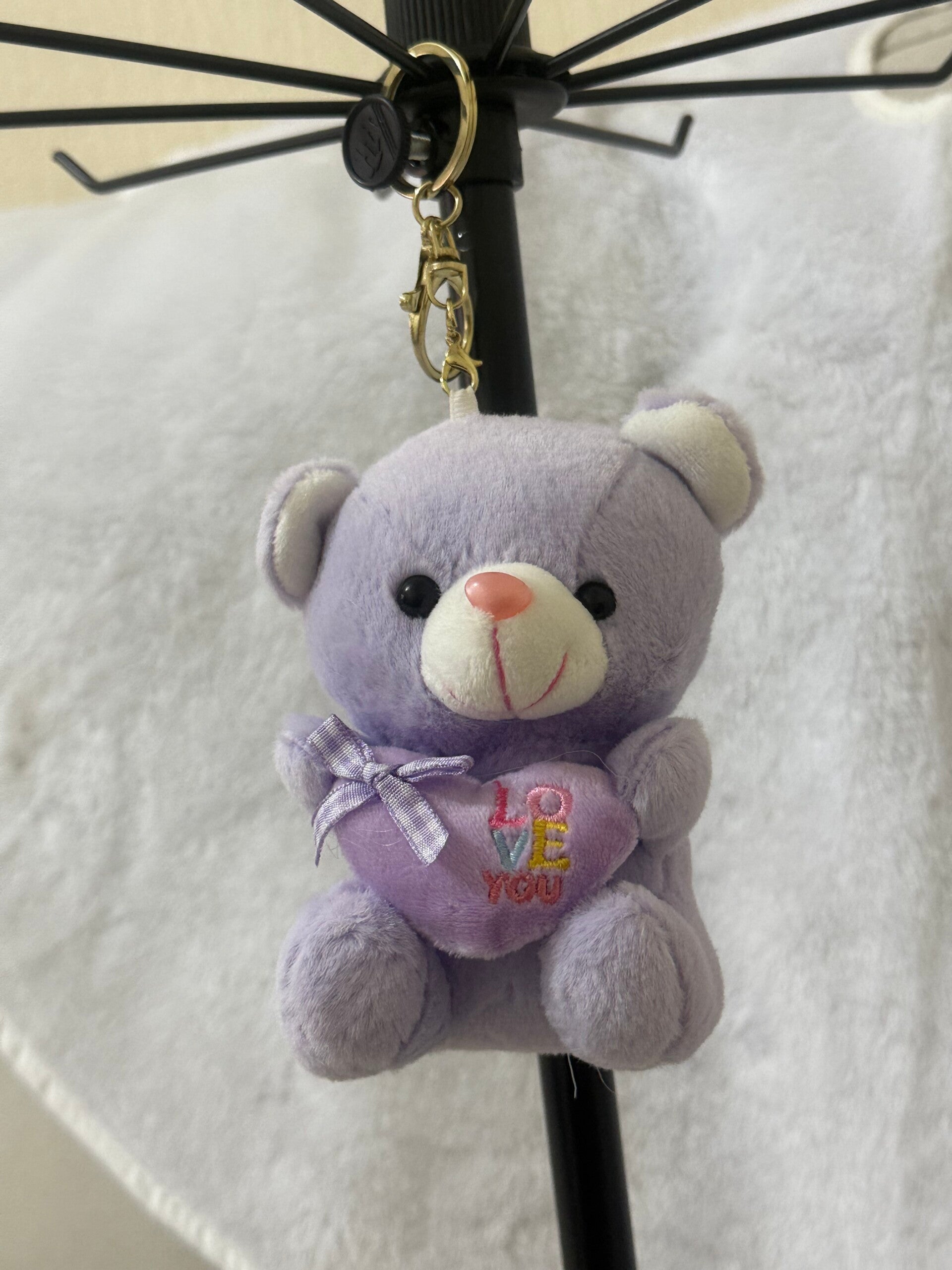 PURPLE TEDDY KEYCHAIN