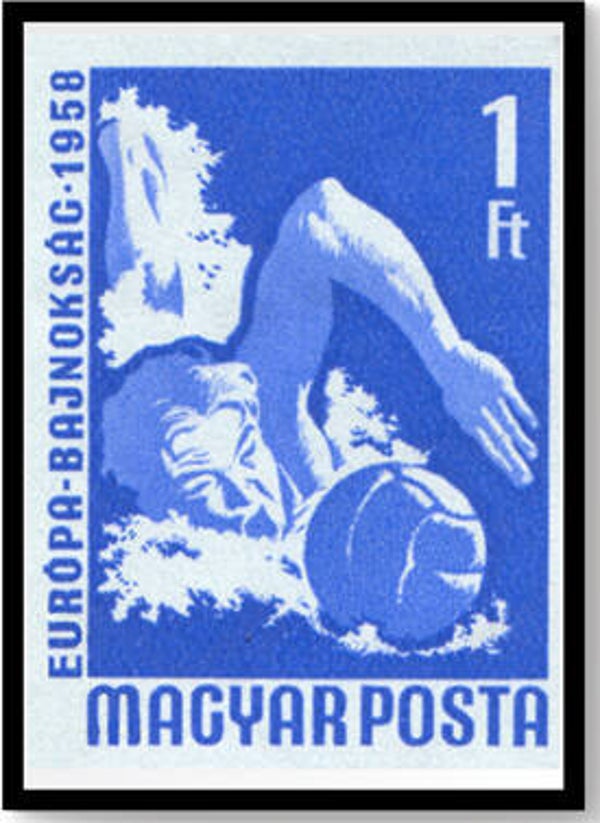Waterpoloworld Poster Hungary stamp blue