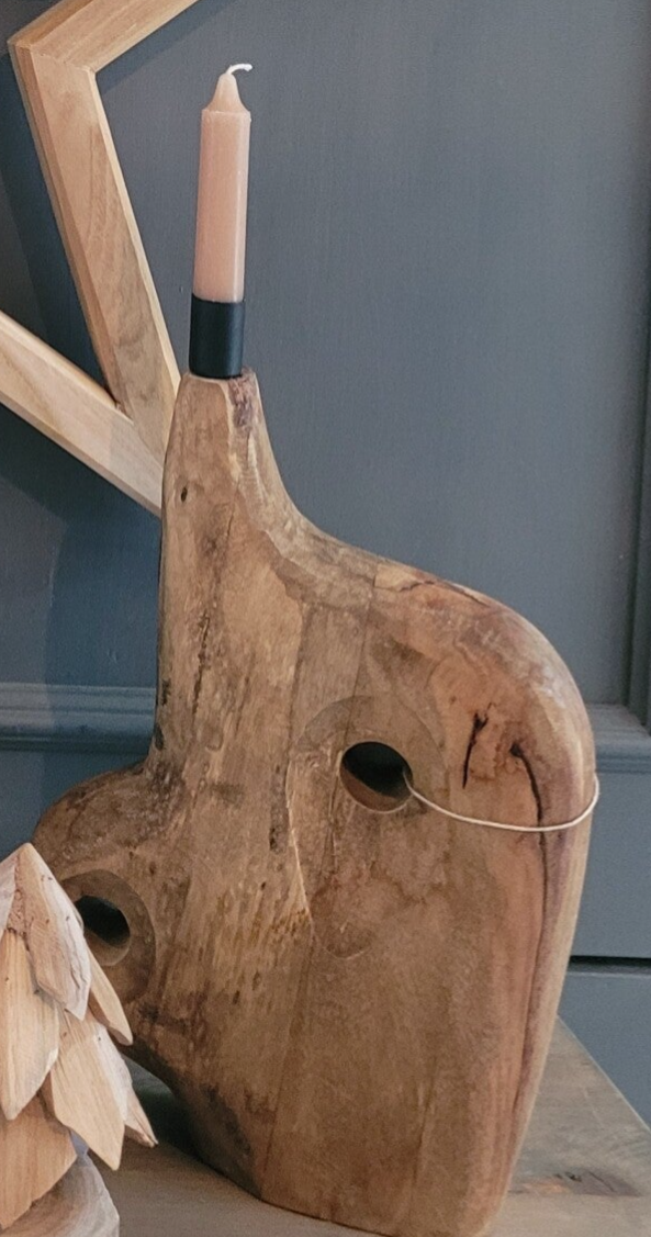 Houten vaas kandelaar