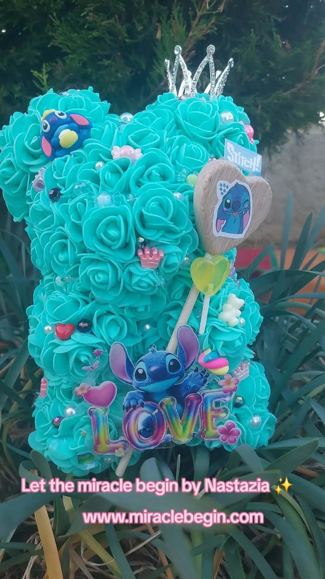 Handgefertigte Bär mit Lolli Pop