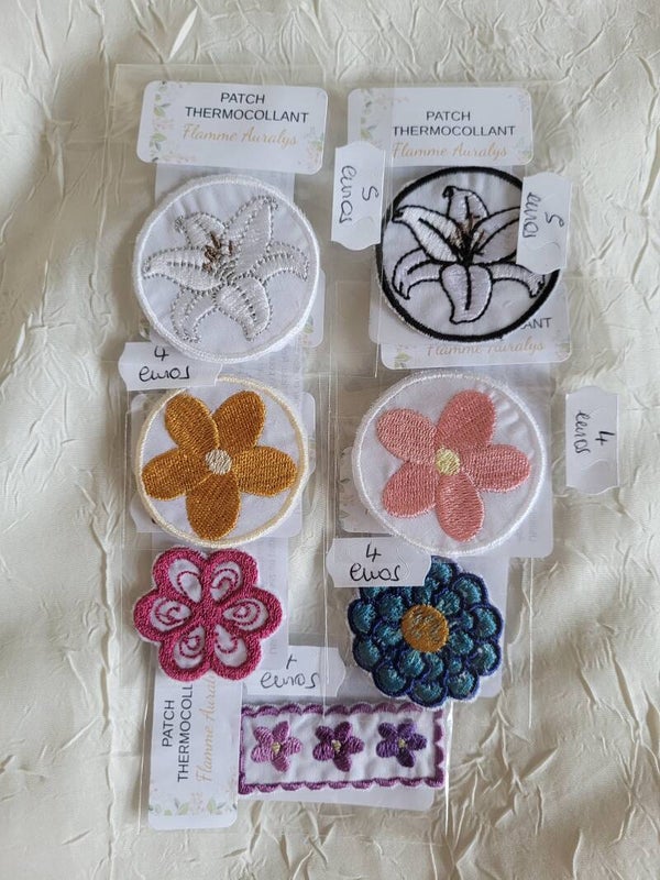 Patchs brodés fleurs