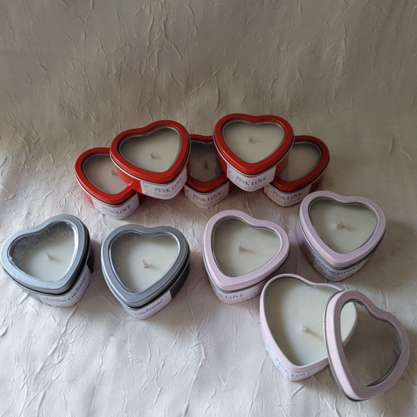 Mini bougie coeur en pot