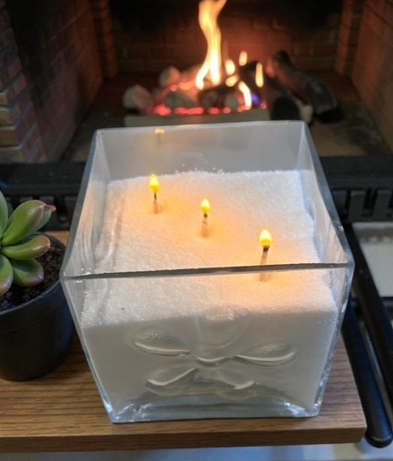 Empty - VINTAGE DECORATIVE SQUARE GLASS JAR