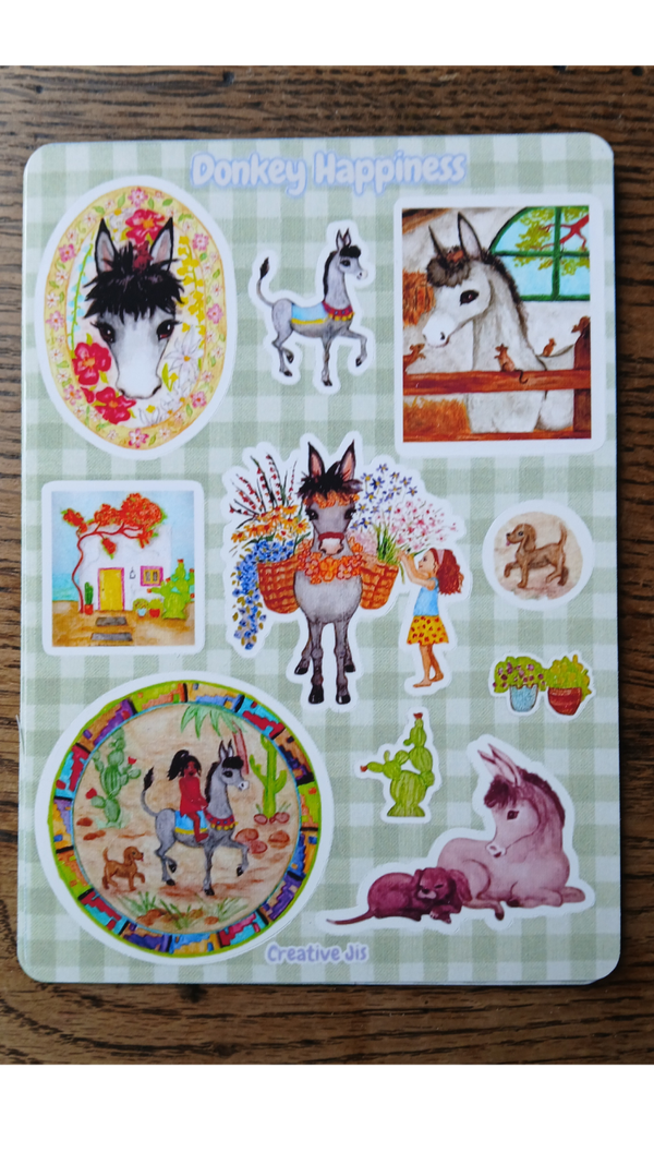 Stickervel Donkey Happiness