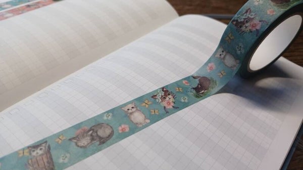 Washitape Kitten Fever blauw