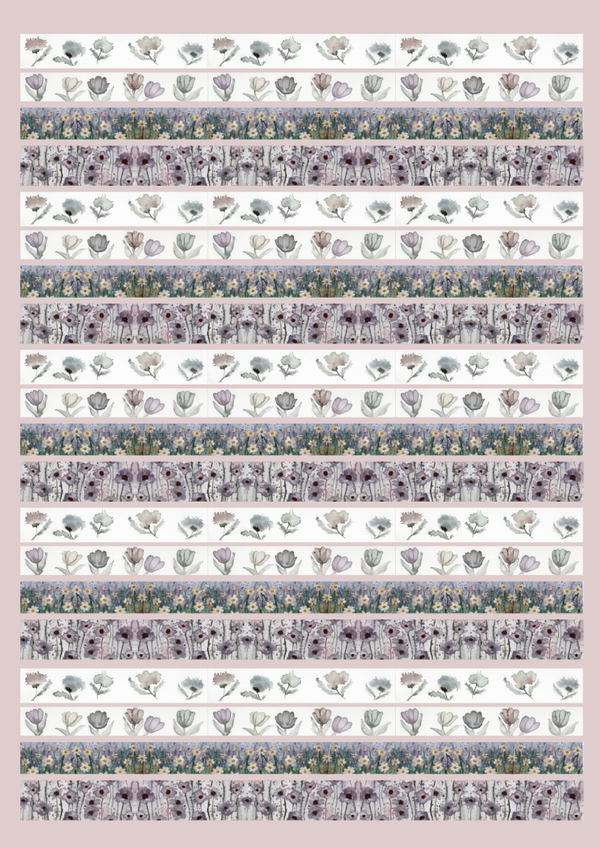 Groot vel Washi Strips "Colourful Garden"