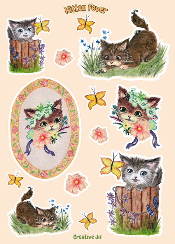 Stickervel "Kitten Fever"